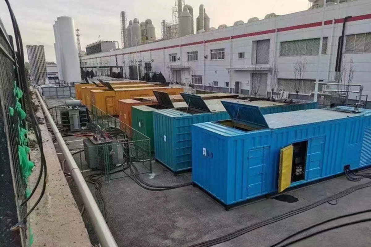 松柏镇发电机租赁施工现场